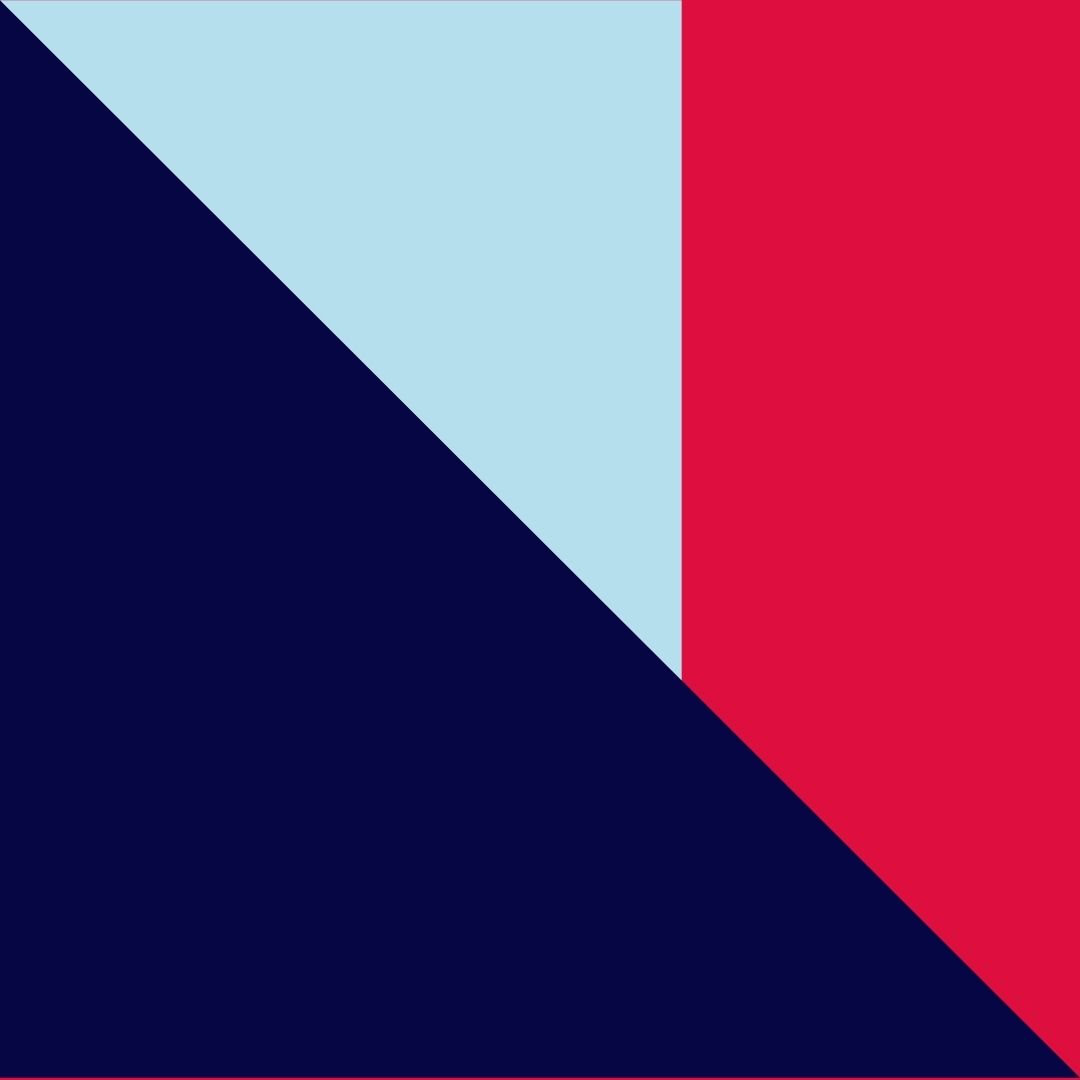 Navy blue–Light blue–Red
